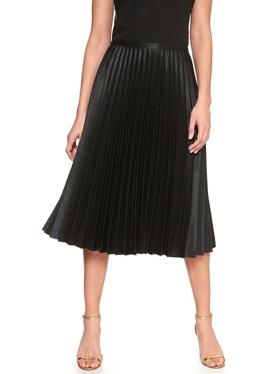Banana Republic Dresses & Skirts - Banana Republic Satin Sheen Pleated Midi Skirt with Laser Cut Hem Whimsigoth